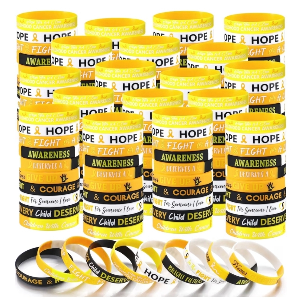 Childhood Cancer Awareness Silicone Wristbands 135PCS - N